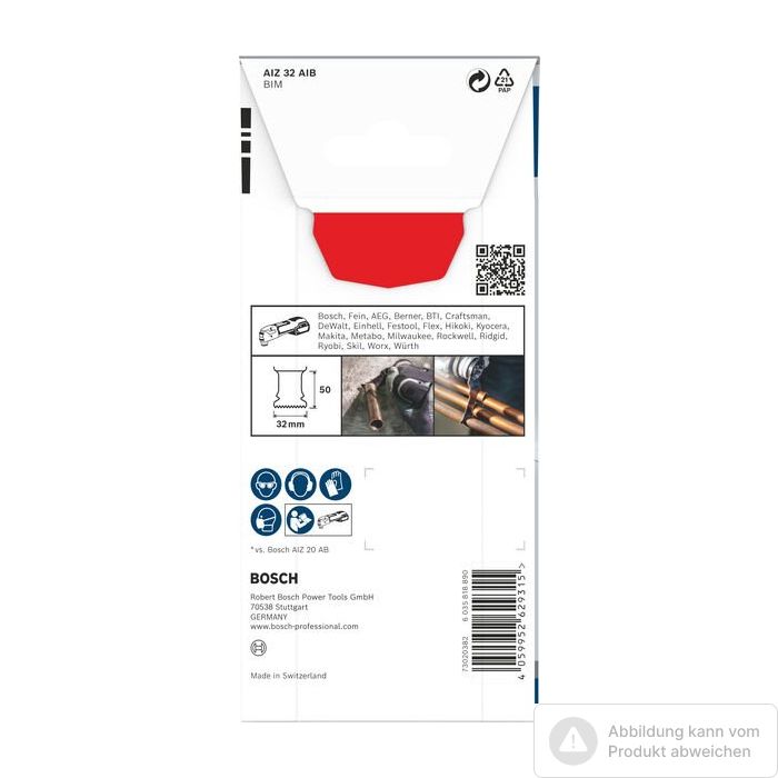 Foto von Bosch PRO AIZ 32 AIB Blatt für Multifunktionswerkzeuge, 32 x 50 mm Foto von Bosch PRO AIZ 32 AIB Blatt für Multifunktionswerkzeuge, 32 x 50 mm