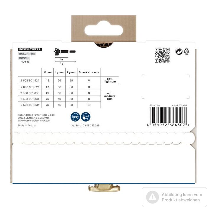 Bild von Bosch EXPERT Wood Forstnerbohrer Set, 5-tlg Bild von Bosch EXPERT Wood Forstnerbohrer Set, 5-tlg