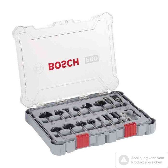 Foto von Bosch PRO Nutfräser- Set, gemischt, Schaft 8 mm, 15-tlg Foto von Bosch PRO Nutfräser- Set, gemischt, Schaft 8 mm, 15-tlg