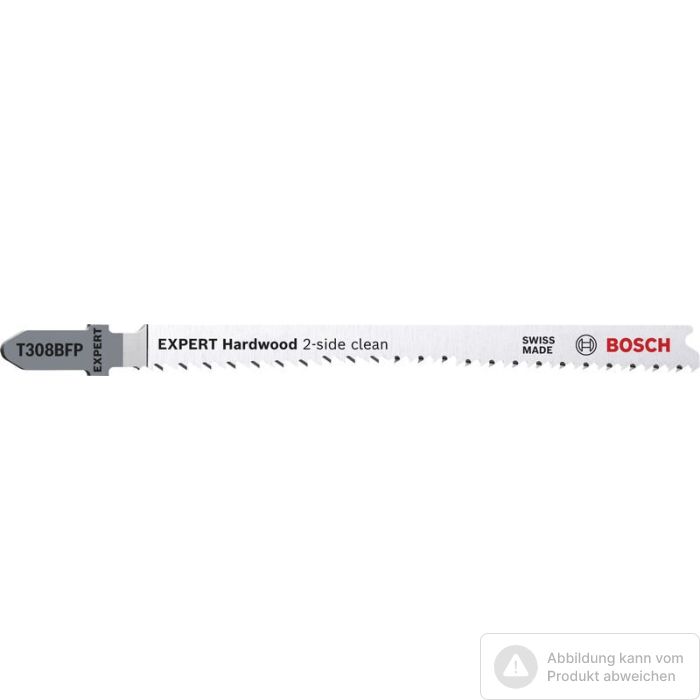 Bild von Bosch EXPERT Hardwood 2-side clean T308BFP Stichsägeblatt, 5-tlg. Bild von Bosch EXPERT Hardwood 2-side clean T308BFP Stichsägeblatt, 5-tlg.