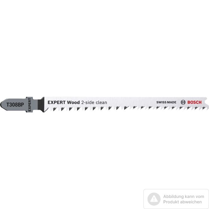 Bild von Bosch EXPERT Hardwood 2-side clean T308BP Stichsägeblatt, 5-tlg. Bild von Bosch EXPERT Hardwood 2-side clean T308BP Stichsägeblatt, 5-tlg.