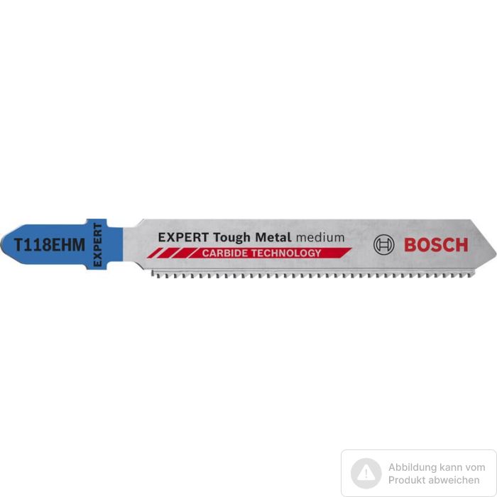 Bild von Bosch EXPERT Tough Metal medium T118EHM Stichsägeblatt, 3-tlg. Bild von Bosch EXPERT Tough Metal medium T118EHM Stichsägeblatt, 3-tlg.