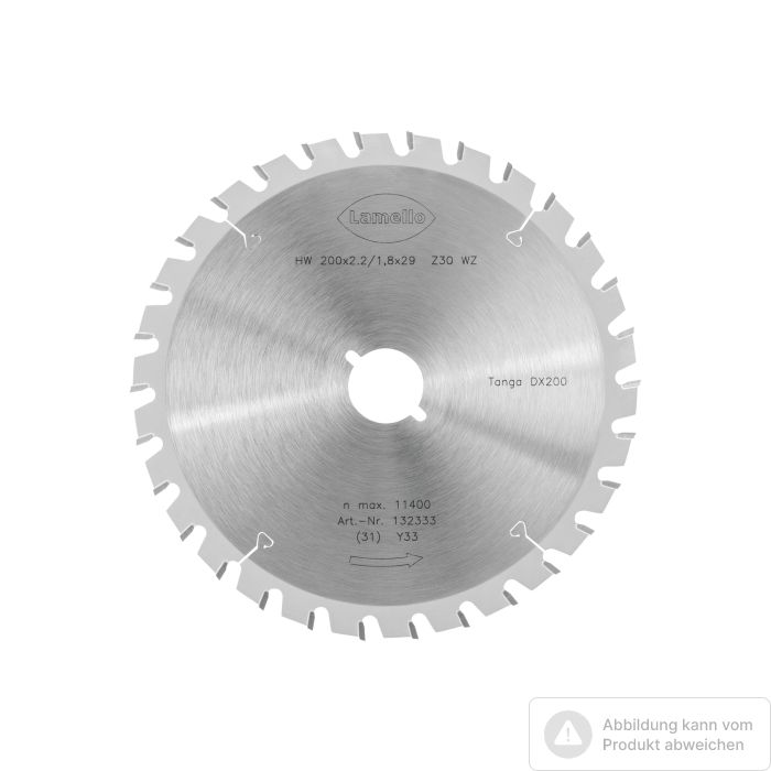 Bild von Lamello Tanga DX200 Sägeblatt, HW, Ø200x2.2xØ29 mm, Z30, mit Schnellspann-Aufnahme Bild von Lamello Tanga DX200 Sägeblatt, HW, Ø200x2.2xØ29 mm, Z30, mit Schnellspann-Aufnahme