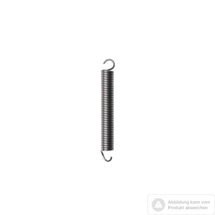 Foto von Lamello Zugfeder Ø0.8xØ6x45.4 mm, 2 deutsche Ösen; 2 mm offen; L1 80 mm; P1 25-26N Foto von Lamello Zugfeder Ø0.8xØ6x45.4 mm, 2 deutsche Ösen; 2 mm offen; L1 80 mm; P1 25-26N