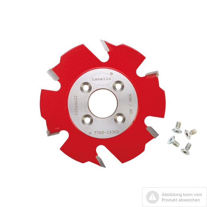 Bild von Lamello Nutfräser mit Vorschneider, HW, Ø100x4xØ22 mm, Z2+V4, NL 4 Bild von Lamello Nutfräser mit Vorschneider, HW, Ø100x4xØ22 mm, Z2+V4, NL 4