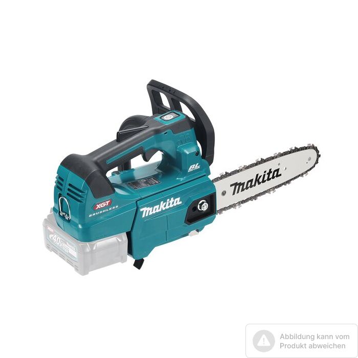 Foto von Makita Akku-Top-Handle-Kettensäge UC002GZ 40 Volt, 25cm Schiene, 3/8" Sägekette Foto von Makita Akku-Top-Handle-Kettensäge UC002GZ 40 Volt, 25cm Schiene, 3/8" Sägekette