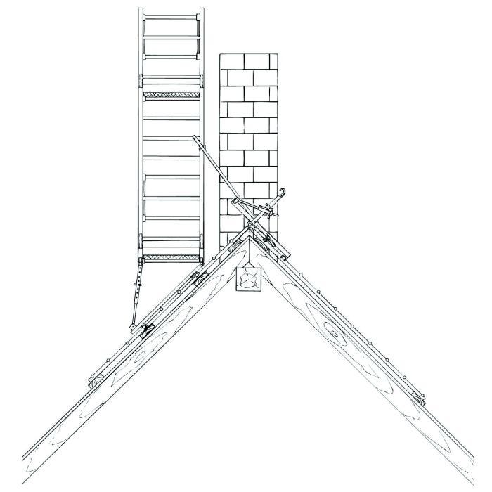 Foto von Müba Aluminium-Dachkamingerüst DK 3, einseitig, zwei Arbeitsbühnen