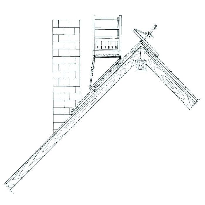 Foto von Müba Aluminium-Dachkamingerüst DK 1, einseitig, eine Bühne