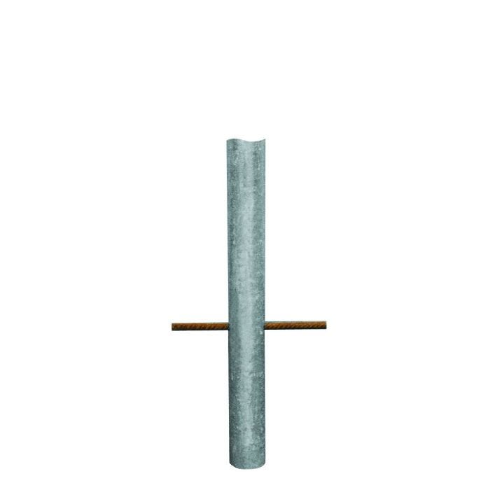 Bild von Müba Rohrpfosten Ø60,3x2mm, Kunststoffkappe, Rundeisenanker, 3,00m, verz.