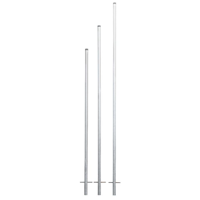 Foto von Müba Rohrpfosten Ø60,3x2mm, Kunststoffkappe, Rundeisenanker, 3,50m, verz.
