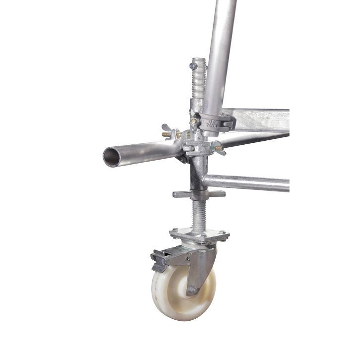 Foto von Müba Rollenfuß Ø200mm, Spindel Ø38mm, Bremse, Verstellbereich 330mm, 10kN