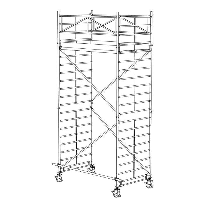 Bild von Müba Alu-Fahrgerüst Typ 150/4, Arbeitshöhe 6,4m