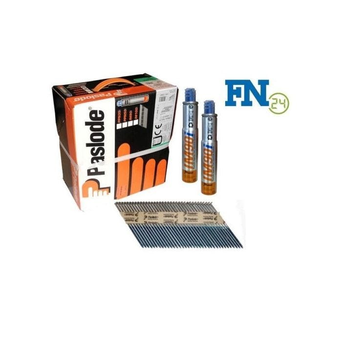 Bild von Paslode Impulse Packs 2500 Streifennägel 3,1 x 80 mm, blank (gerillt) + 2 x Gas