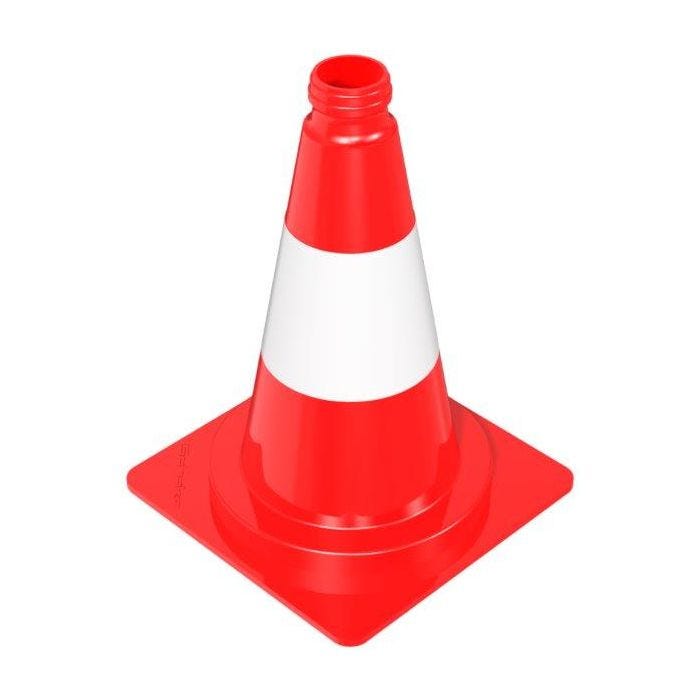 Bild von Schake Verkehrsleitkegel, rot-weiß, tagesleuchtend robuste PVC-Ausführung, Höhe = 320 mm