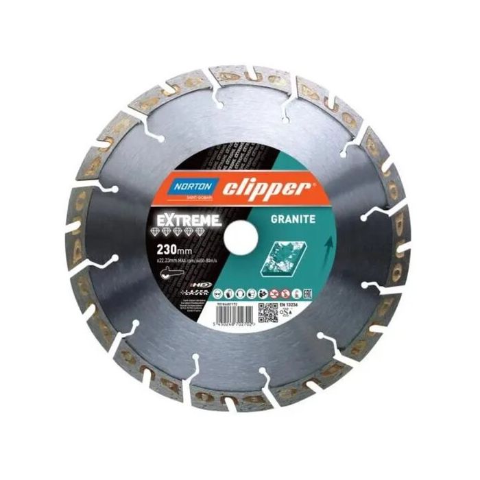 Foto von Norton Clipper Diamantscheibe Extreme Granite- 230 Ø mm