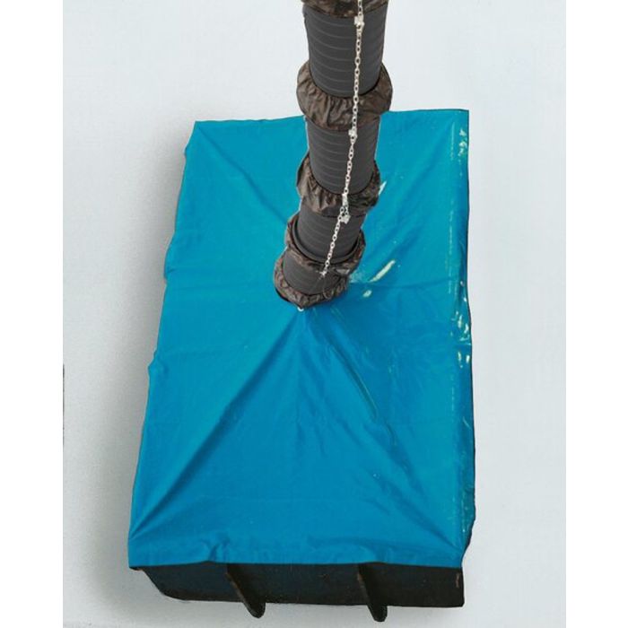 Bild von Müba PVC-Containerabdeckplane mit Öffnung für Schuttrohre