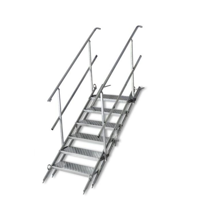 Bild von Müba Bautreppe 6 Stufen komplett mit Geländer, verzinkt Bild von Müba Bautreppe 6 Stufen komplett mit Geländer, verzinkt