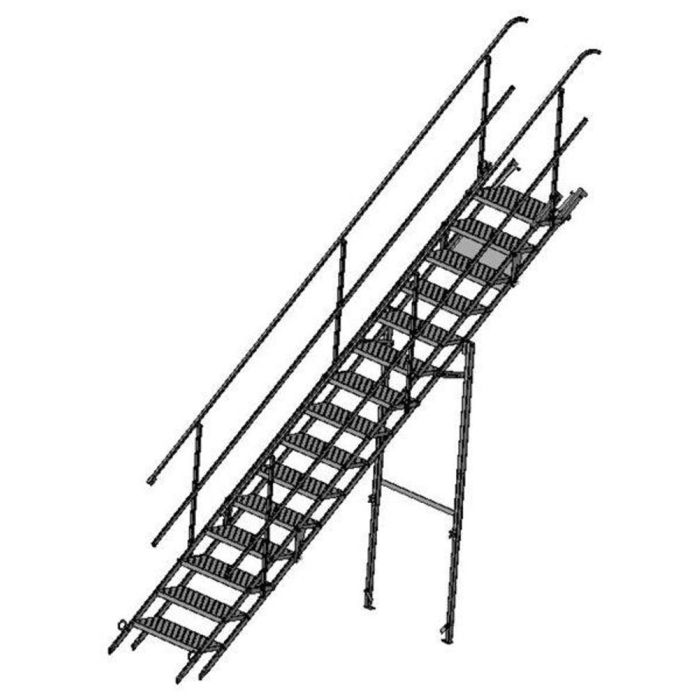 Foto von Müba Bautreppe 15 Stufen komplett mit Geländer, verzinkt, Foto von Müba Bautreppe 15 Stufen komplett mit Geländer, verzinkt,