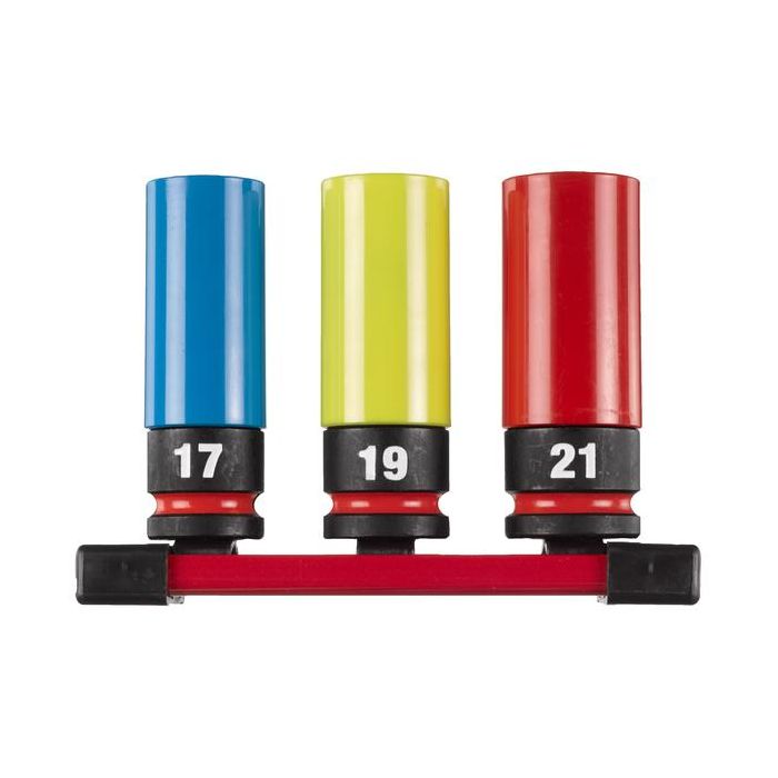 Bild von Milwaukee Schlagnuss-Satz 1/2" 3-teilig: 17, 19, 21 mm, SHOCKWAVE