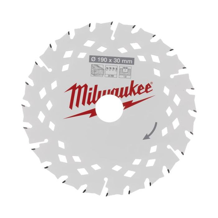 Foto von Milwaukee Kreissägeblatt für Holz 190 x 30 mm, Z24 Wechselzahn