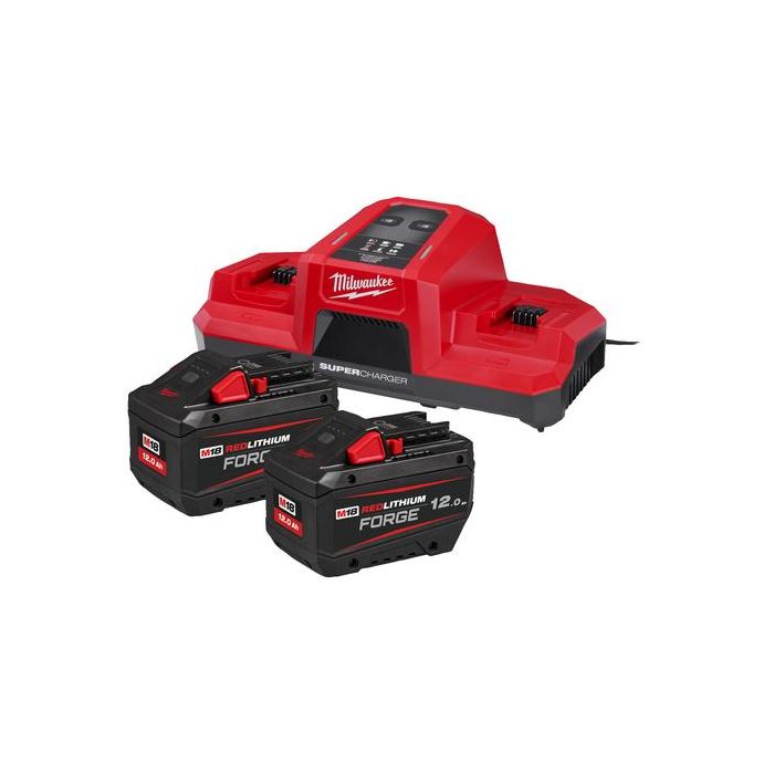 Foto von Milwaukee Akku-Starterset M18 FORGENRG-122 Energy-Kit, mit 2 Akkus 12,0 AH M18 FB 12 Forge