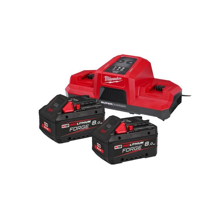 Bild von Milwaukee Akku-Starterset M18 FORGENRG-802 Energy-Kit, mit 2 Akkus 8,0 AH M18 FB8 Forge Bild von Milwaukee Akku-Starterset M18 FORGENRG-802 Energy-Kit, mit 2 Akkus 8,0 AH M18 FB8 Forge