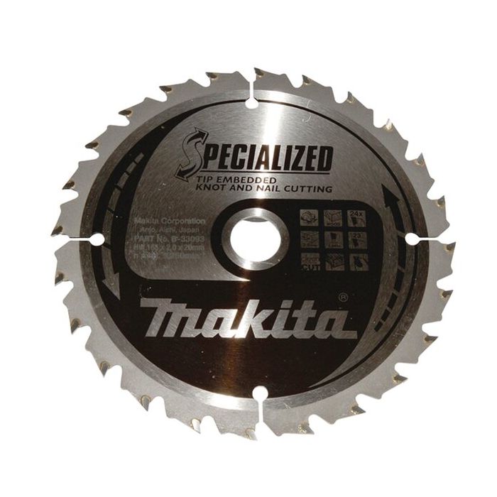 Foto von Makita Sägeblatt 165 x 20 mm Z24 auch für Holz mit Metallrückständen