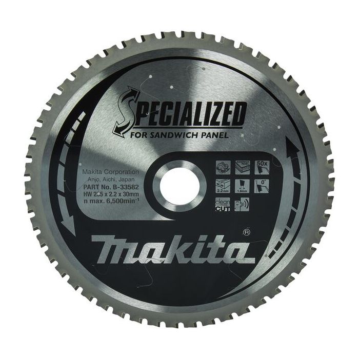 Bild von Makita HM-Kreissägeblatt 235 x 2,2 x 30 mm, 50 Zähne Bild von Makita HM-Kreissägeblatt 235 x 2,2 x 30 mm, 50 Zähne