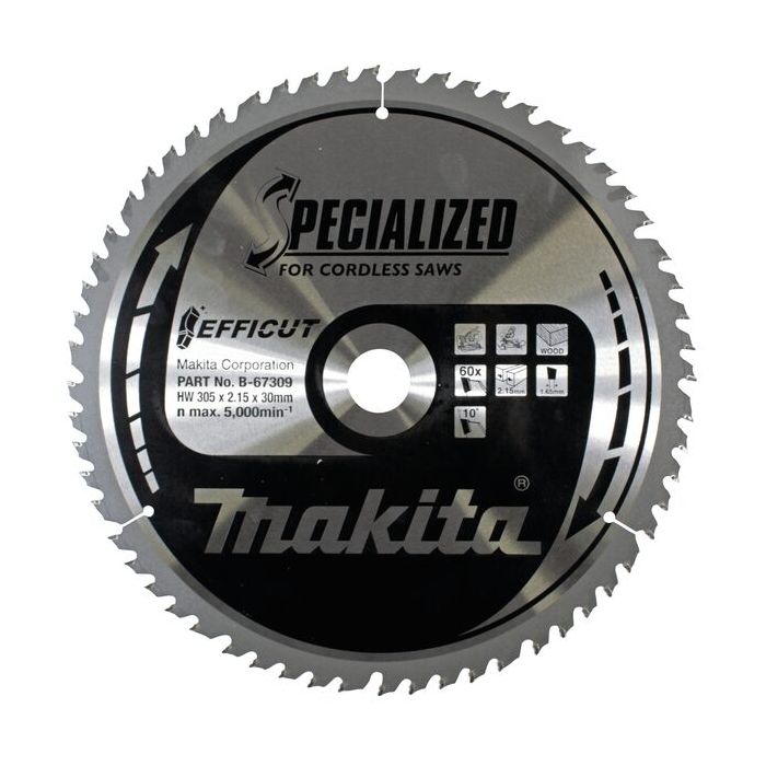 Foto von Makita Kreissägeblatt EFFICUT 305 x 30 mm, 60 Zähne Foto von Makita Kreissägeblatt EFFICUT 305 x 30 mm, 60 Zähne