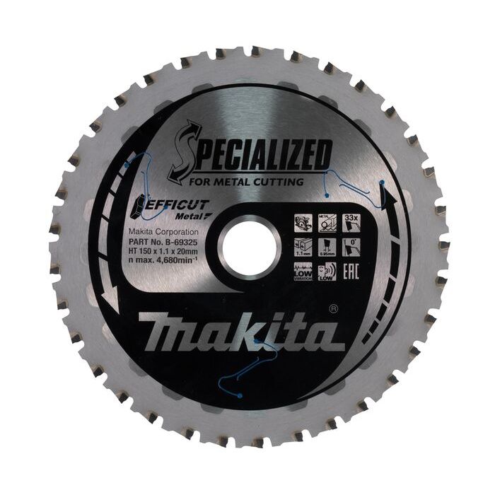 Bild von Makita Kreissägeblatt EFFICUT 150 x 20 x 1,1 mm, 33 Zähne Bild von Makita Kreissägeblatt EFFICUT 150 x 20 x 1,1 mm, 33 Zähne