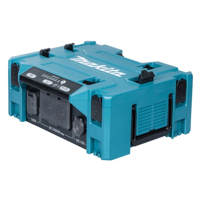 Foto von Makita Stromumwandler MAKPAC 1.400 W, 2x230 V, 1x12 V, je 2x A-C USB Anschlüsse