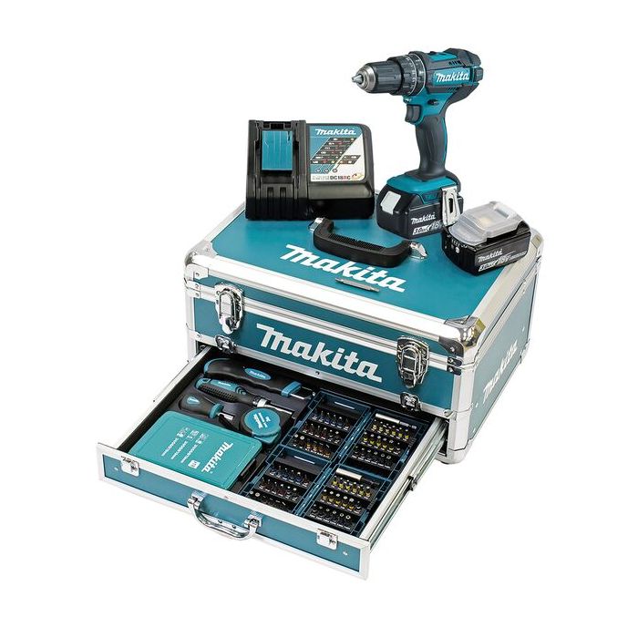 Foto von Makita Akku-Schlagbohrschrauber DHP482RFX9 18 Volt, 2 Akkus 3,0 Ah, Ladegerät Foto von Makita Akku-Schlagbohrschrauber DHP482RFX9 18 Volt, 2 Akkus 3,0 Ah, Ladegerät