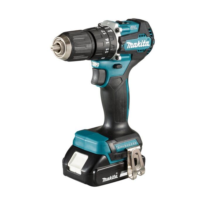 Foto von Makita Akku-Bohrschrauber DHP487RAJ 18 V / 2x 2,0 Ah Akkus, Ladegerät im Makpac