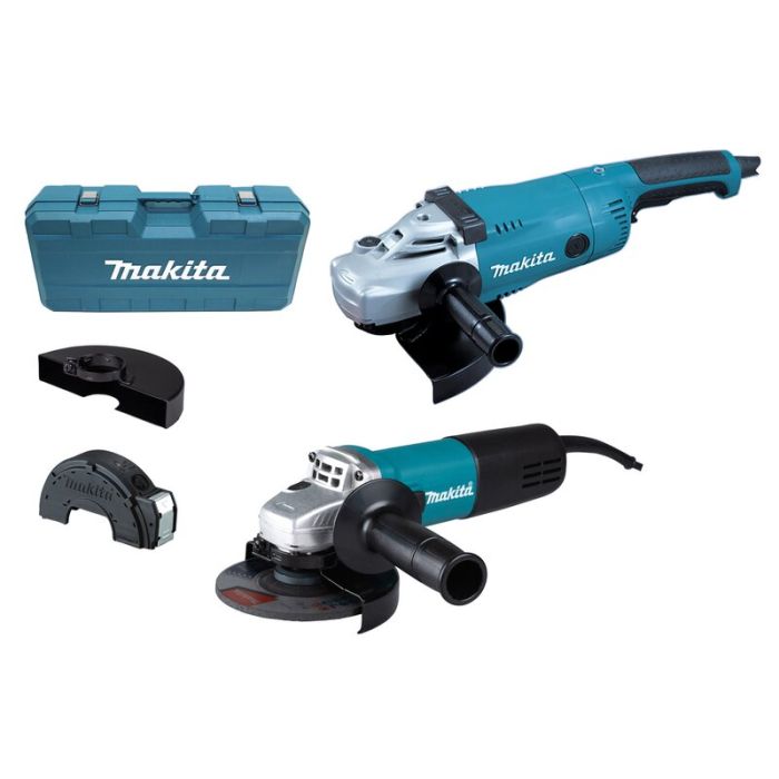 Foto von Makita Winkelschleifer-Set DK0054G, mit GA9020R (230 mm, 2200 Watt) und 9558HNR (125 mm, 840 Watt) Foto von Makita Winkelschleifer-Set DK0054G, mit GA9020R (230 mm, 2200 Watt) und 9558HNR (125 mm, 840 Watt)