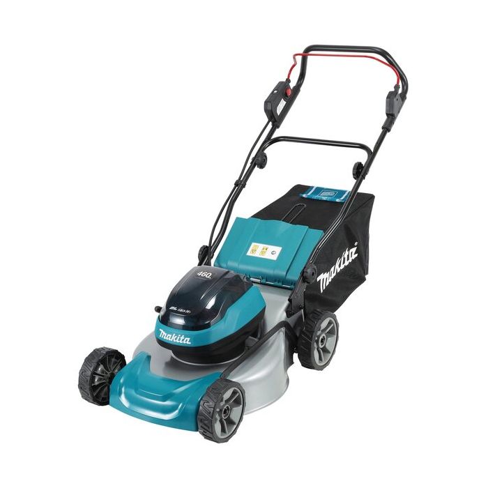 Bild von Makita 2x 18V Akku Rasenmäher DLM466Z, 46cm Schnitt, Schitthöhe 20-75mm, bis 900m², 60L Fangkorb