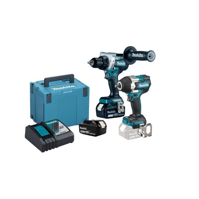 Foto von Makita Akku-Kombo Kit DLX2453TJ "Zimmerei" 18 Volt, mit DDF486RTJ+DTW700Z
