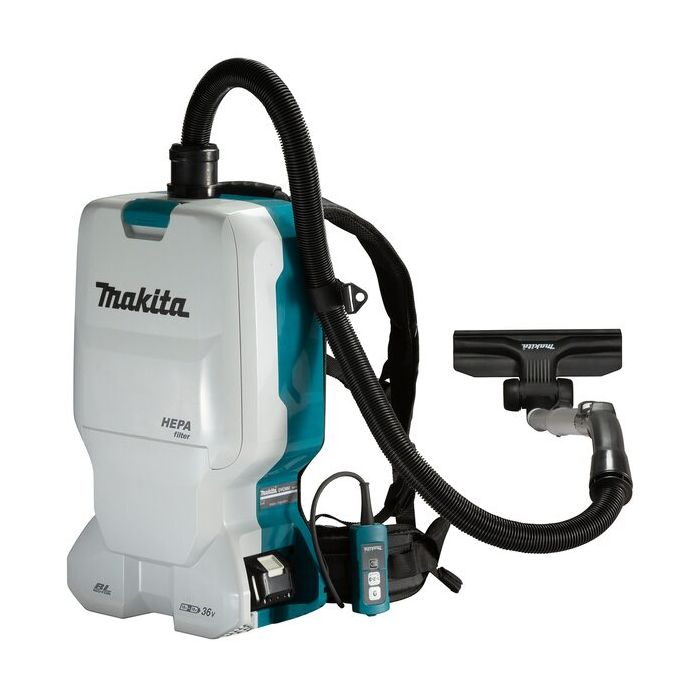 Foto von Makita Akku-Rucksackstaubsauger DVC660Z 2 x 18 Volt Akkus, 6 Liter Behälter
