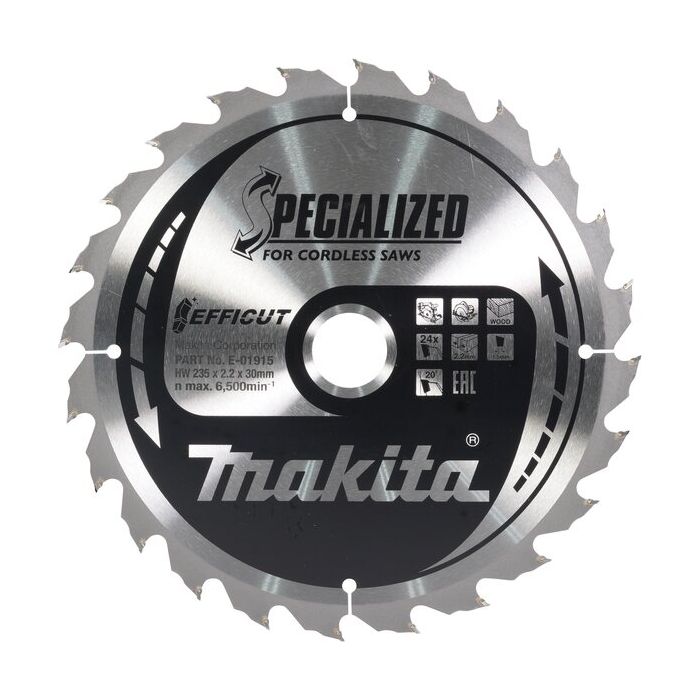 Foto von Makita Kreissägeblatt EFFICUT 235 x 1,5 x 30 mm, 24 Zähne Foto von Makita Kreissägeblatt EFFICUT 235 x 1,5 x 30 mm, 24 Zähne