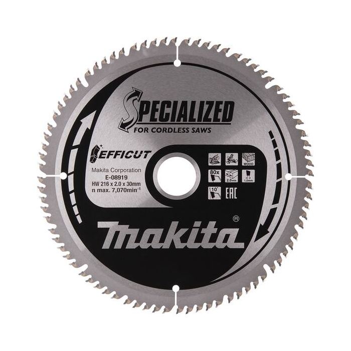 Foto von Makita Kreissägeblatt EFFICUT 216 x 30 mm, 80 Zähne