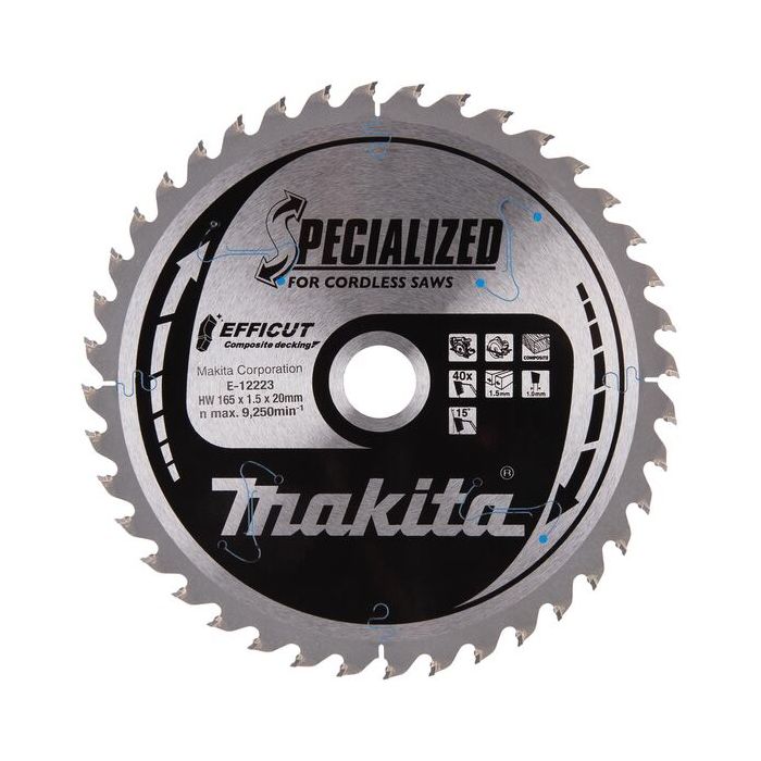 Foto von Makita Kreissägeblatt EFFICUT 165 x 20 x 1,5 mm, 40 Zähne Foto von Makita Kreissägeblatt EFFICUT 165 x 20 x 1,5 mm, 40 Zähne
