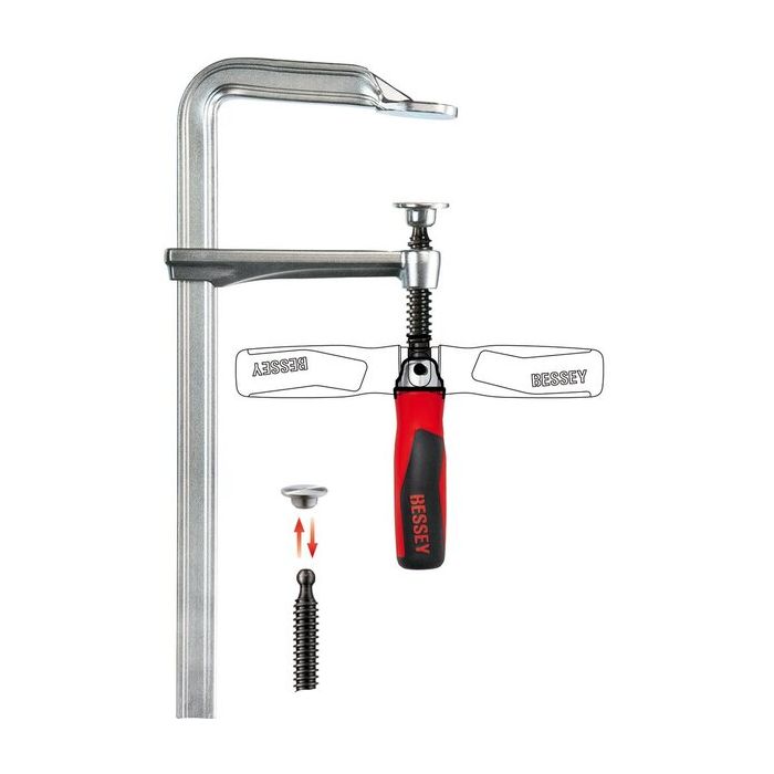 Foto von Bessey Ganzstahl-Schraubzwinge GZ mit Klappgriff 500 mm Spannweite, 120 mm Ausladung, Foto von Bessey Ganzstahl-Schraubzwinge GZ mit Klappgriff 500 mm Spannweite, 120 mm Ausladung,
