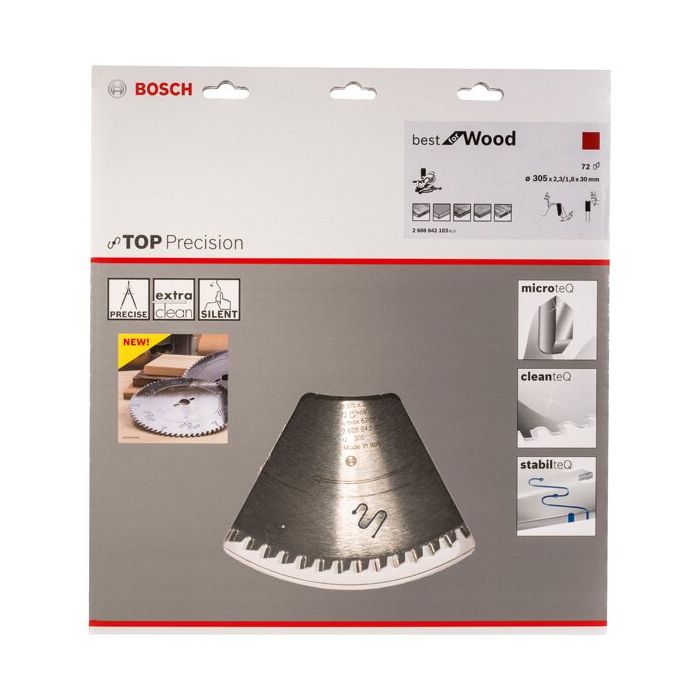 Bild von Bosch Kreissägeblatt Top Precision Best for Wood, 305 x 30, Z72 Bild von Bosch Kreissägeblatt Top Precision Best for Wood, 305 x 30, Z72