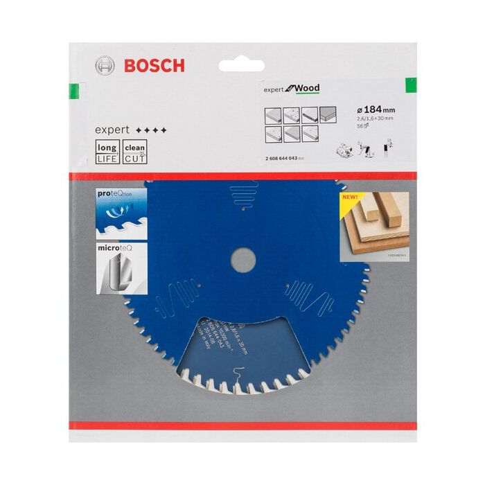 Foto von Bosch Kreissägeblatt Expert for Wood, H 184 x 30, Z56 Foto von Bosch Kreissägeblatt Expert for Wood, H 184 x 30, Z56