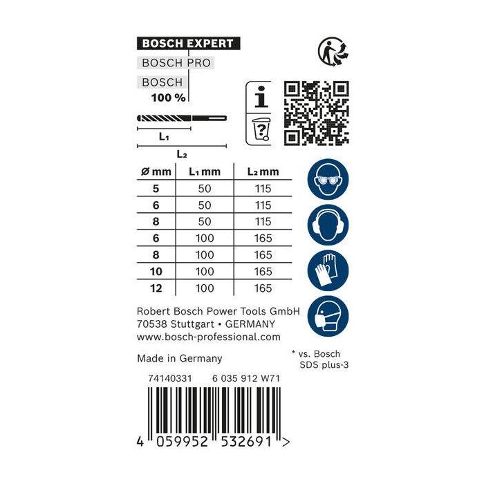 Bild von Bosch EXPERT SDS plus-7X Hammerbohrer-Set, D= 5/6/6/8/8/10/12 mm, 7-tlg. Bild von Bosch EXPERT SDS plus-7X Hammerbohrer-Set, D= 5/6/6/8/8/10/12 mm, 7-tlg.