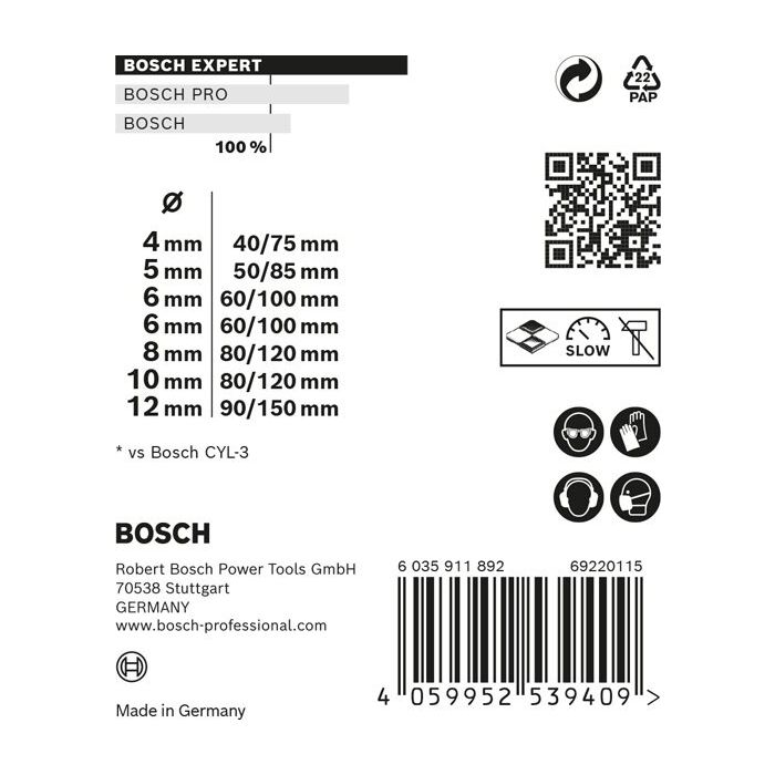 Bild von Bosch EXPERT CYL-9 Multi Construction Bohrer-Set, D= 4/5/6/6/8/10/12 mm, 7-tlg.