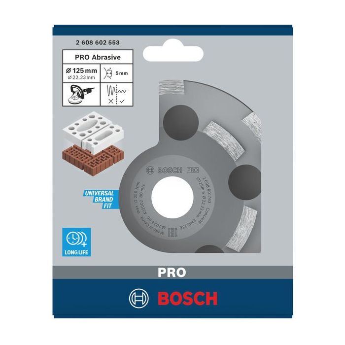 Foto von Bosch PRO Abrasive Topfscheibe, 50 x 125 mm, 22,23 mm