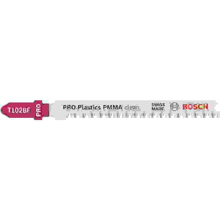 Bild von Bosch PRO Plastics PMMA clean T102BF Stichsägeblatt, 92 mm, 5-tlg.