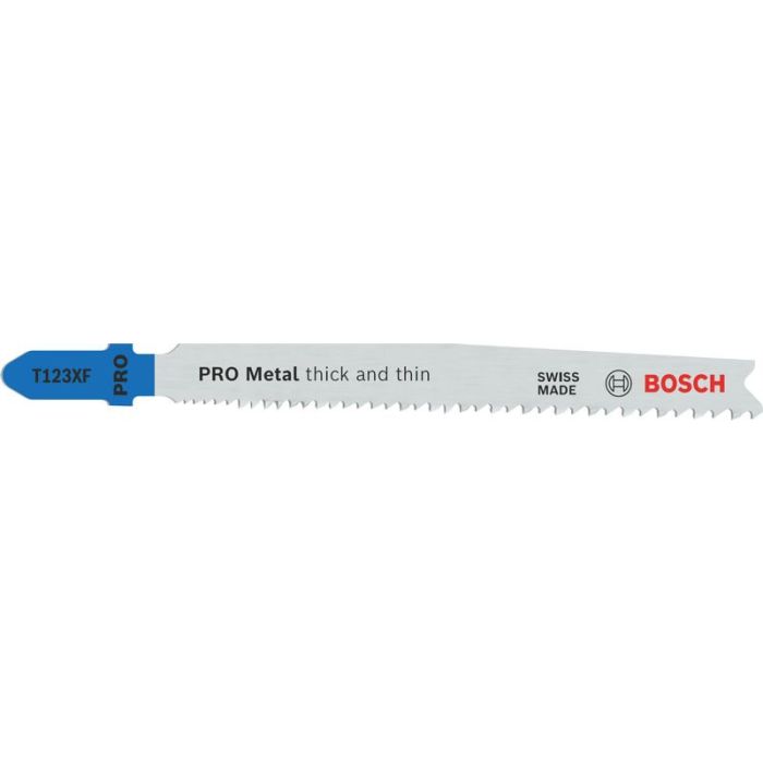 Foto von Bosch PRO Metal thick and thin T123XF Stichsägeblatt, 100 mm, 5-tlg. Foto von Bosch PRO Metal thick and thin T123XF Stichsägeblatt, 100 mm, 5-tlg.