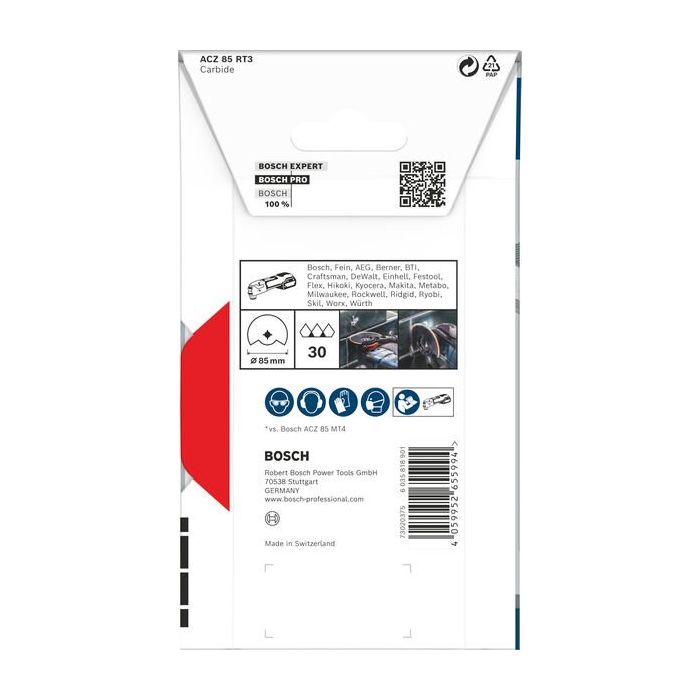 Bild von Bosch PRO ACZ 85 RT3 Blatt für Multifunktionswerkzeuge, 85 x 2.5 mm