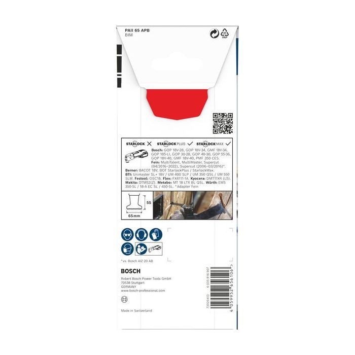 Bild von Bosch PRO PAII 65 APB Blatt für Multifunktionswerkzeuge, 65 x 55 mm